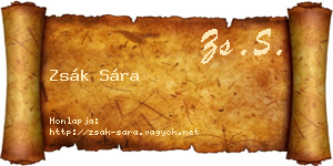 Zsák Sára névjegykártya