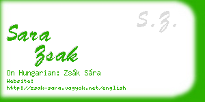 sara zsak business card