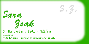 sara zsak business card